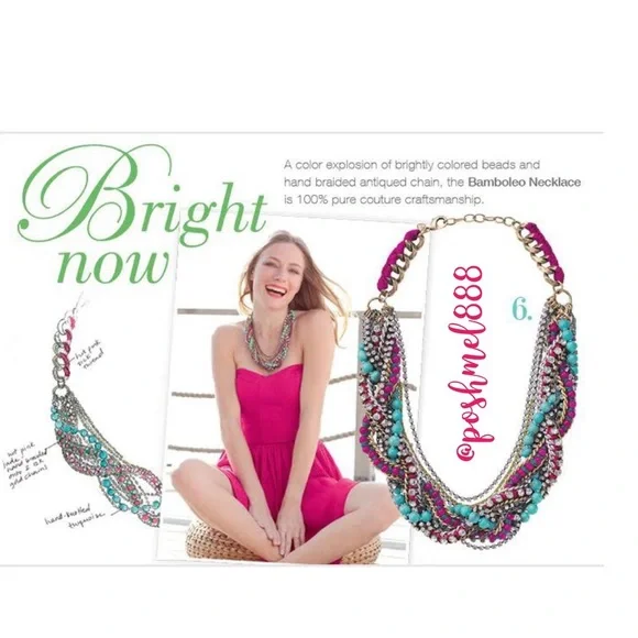 Stella & Dot | Vivid Bamboleo Rhinestone+Handwoven Cupchain Statement Ne… - Picture 3 of 16